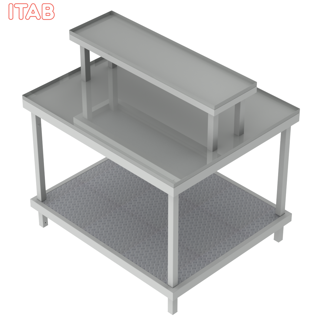 Peruspöytä kukille turkkilevyt+yläpöytä 120x100x60/112x33x30